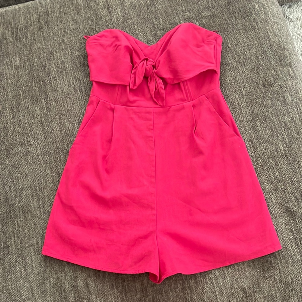 Lush Pink Strapless Jumpsuit